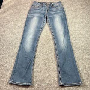 BKE Harper Straight Leg Jeans Womens 29L Medium Wash Blue Stretch Denim